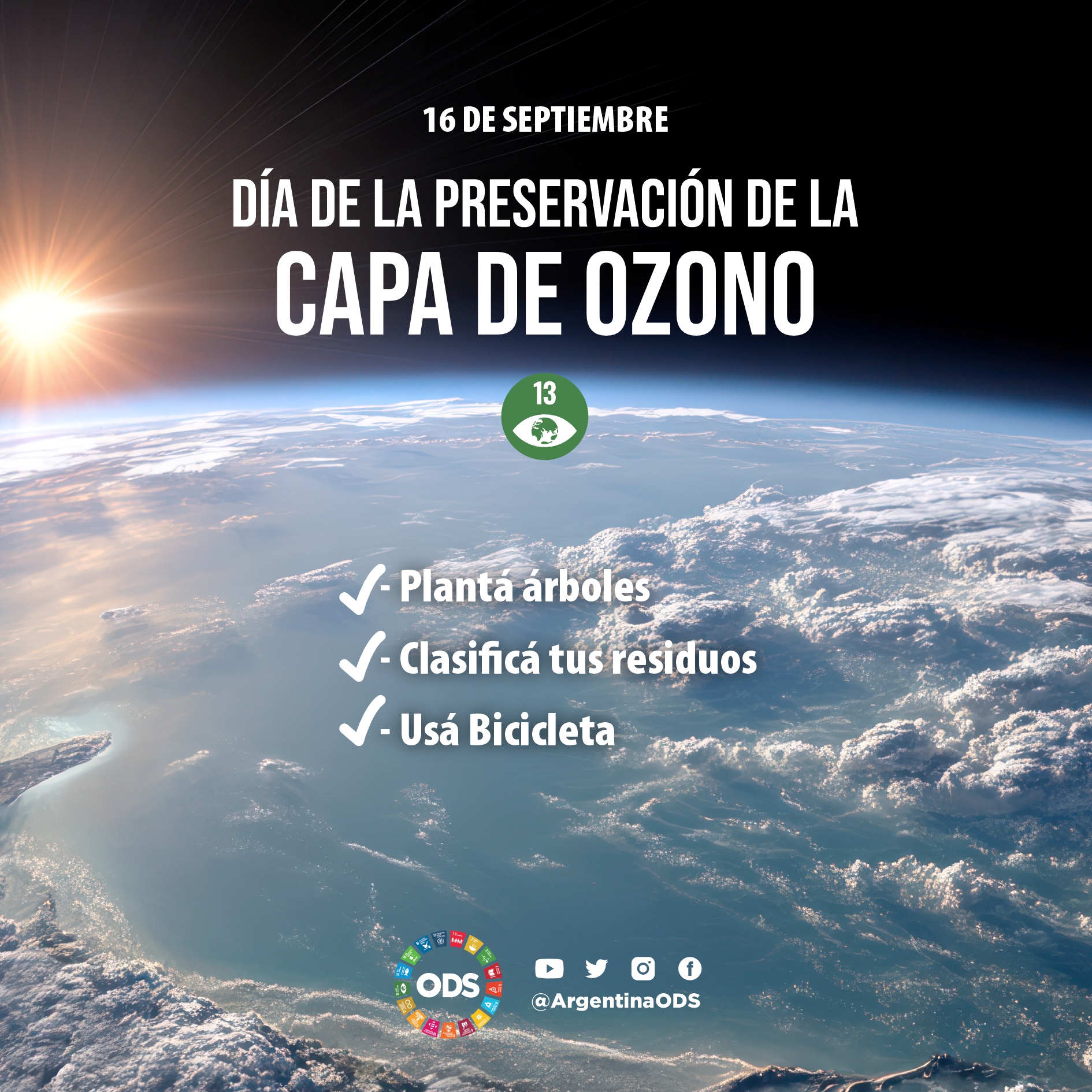 DÍA INTERNACIONAL DE LA PRESERVACIÓN DE LA CAPA DE OZONO